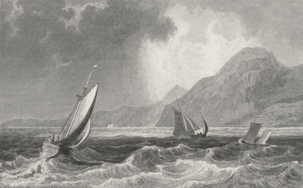 WALES. Penmaen Mawr, Caernarfonshire. Gastineau 1831 old antique print picture